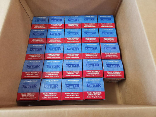 item 32 ] 24 dozen regular E-Z SEAL lids & rubber rings ~ boxed (dozen per box)