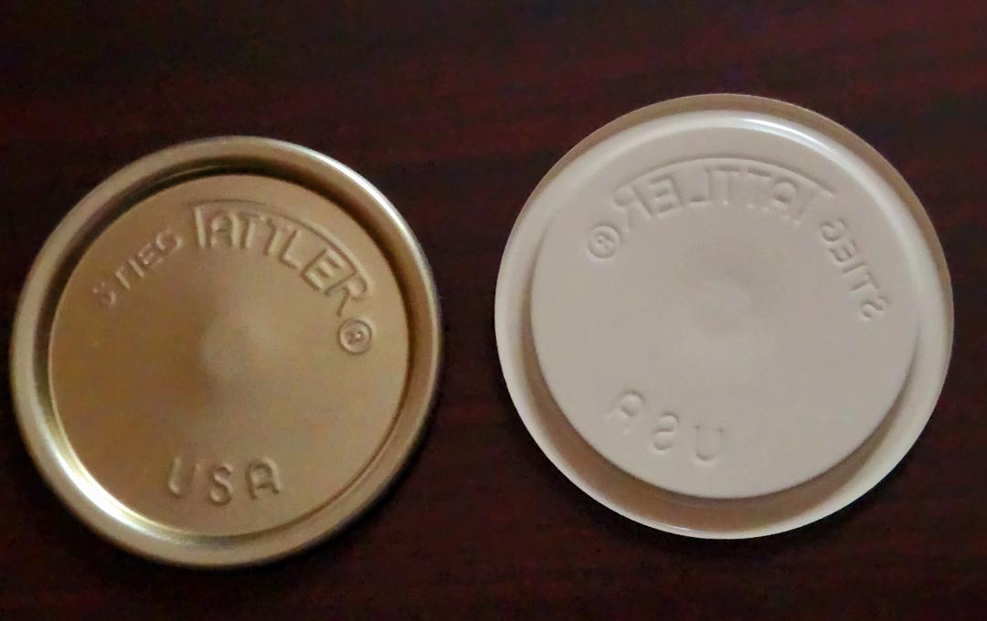 item 16] 100 Count Seal-Loc **DISPOSABLE** Regular Mouth Metal Lids (RUBBER RINGS SOLD SEPARATELY)