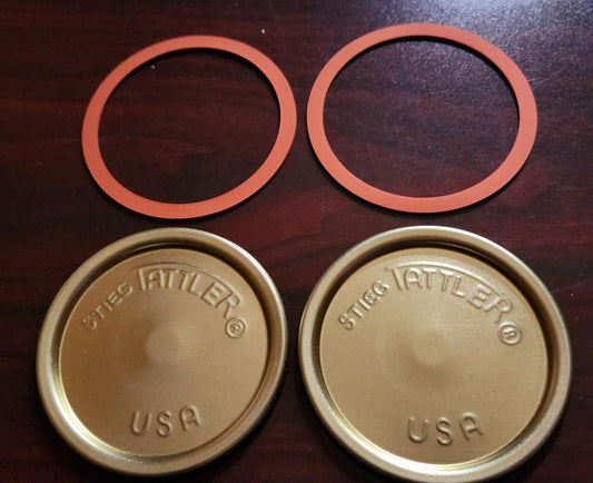 item 15] 100 Count Seal-Loc DISPOSABLE Regular Mouth Metal Lids With Rubber Rings